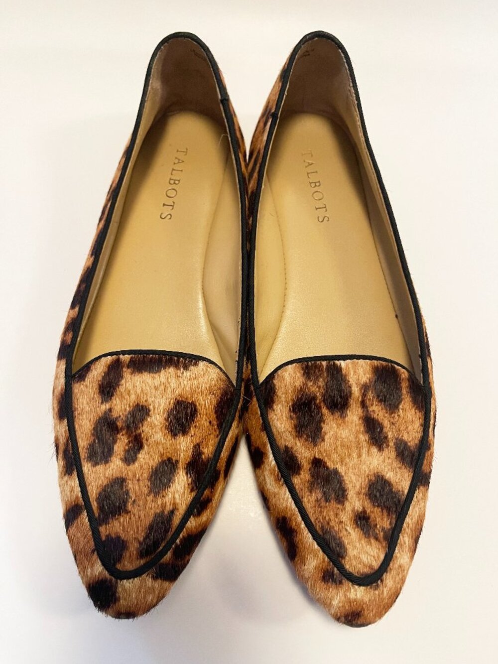 Talbots Leopard Print Calf Hair Leather Loafers Flats Size 7.5M Mobwife Office